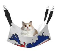 KOUUIP Iceland Flag Map Print Cat Hammock for Cage Hanging,Pet Hammock Bed Adjustable,Soft Sleeping Hammock for Cats,Ferret