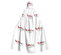 KOUUIP Indonesian Flag Map print Medieval Hooded Cloak with hood Cape Adult Halloween Cosplay Robe Wizard Costume For Women Men