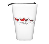 KOUUIP Indonesian Flag Map print Telescopic Pencil Bag Pen Holder Stationery Case, Stand-up Retractable Bag Standing Organizer