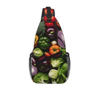 KOUUIP Introduction of various vegetables Crossbody Bag For Men And Women, Anti Theft Crossbody Chest Bag Casual Travel Bag For Hiking