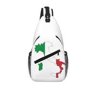 KOUUIP Italian Flag Map Crossbody Bag For Men And Women, Anti Theft Crossbody Chest Bag Casual Travel Bag For Hiking