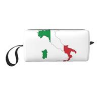 KOUUIP Italian Flag Map print Large Capacity Travel Makeup Case Organizer Makeup Bag Portable Cosmetic Bag For Women, White, One Size