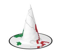 KOUUIP Italian Flag Map Print Women Witch Hat - Cosplay Party Costume Accessory For - Halloween Party Decor Costume
