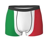 KOUUIP Italian flag print Mens Underwear Boxer Briefs Breathable Soft Moisture Wicking with Fly Underwear for Men, Black, XXL