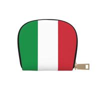 KOUUIP Italian flag print Womens Credit Card Holder Wallet Zip Leather Card Case Card Holder Unisex For Men And Women, White, One Size