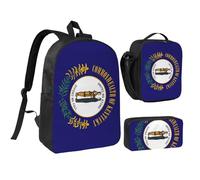 KOUUIP Kentucky State Flag print Backpacks With Lunch Pack Pencil Case 3pcs, Lightweight Bookbag Unisex for Traveling