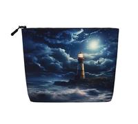 KOUUIP Lighthouse Print Travel Bag Makeup Bag for Women Black One Size Black One Size, Black, Taglia Unica