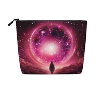 KOUUIP Magic Space print Cute Travel Toiletry Bag Makeup Bag Organizer Pouch,Travel Size Toiletries Bag for Women, Black, One Size