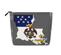 KOUUIP MAP03 Louisiana State Flag Abstract Makeup Bag Travel Case for Women Black One Size Black One Size, Black, Taglia Unica