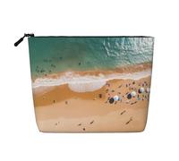 KOUUIP Mediterranean Summer print Cute Travel Toiletry Bag Makeup Bag Organizer Pouch,Travel Size Toiletries Bag for Women, Black, One Size
