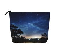 KOUUIP Meteor Stars Starry Sky Makeup Bag Travel Size Toiletry Bag for Women Black One Size Black One Size, Black, Taglia Unica