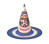 KOUUIP Minnesota State Flag Print Women Witch Hat - Cosplay Party Costume Accessory For - Halloween Party Decor Costume