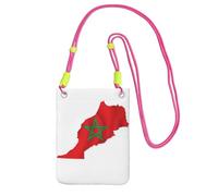 KOUUIP Morocco Flag Map Print Mini Cell Phone Crossbody Purses Travel Wallet Purses,Small Crossbody Bags Adjustable Strap, Fuchusia, One Size