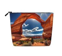 KOUUIP National Park Arches Standard Print Travel Toiletry Bag, Cosmetic Organizer Bag, Travel Toiletry Bag for Women, Black, One Size, Black, Taglia Unica