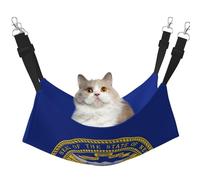 KOUUIP Nebraska Flag Print Cat Hammock for Cage Hanging,Pet Hammock Bed Adjustable,Soft Sleeping Hammock for Cats,Ferret