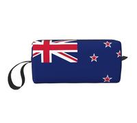 KOUUIP New Zealand Flag print Large Capacity Travel Makeup Case Organizer Makeup Bag Portable Cosmetic Bag For Women, White, One Size