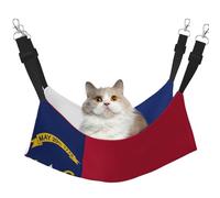 KOUUIP North Carolina State Flag Print Cat Hammock for Cage Hanging,Pet Hammock Bed Adjustable,Soft Sleeping Hammock for Cats,Ferret