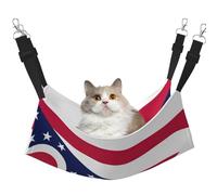 KOUUIP Ohio State Flag Print Cat Hammock for Cage Hanging,Pet Hammock Bed Adjustable,Soft Sleeping Hammock for Cats,Ferret