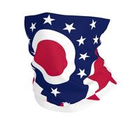 KOUUIP Ohio State Flag print Headband Neck Gaiter Head Wrap Headwear Face Mask Magic Scarf Bandana for Men and Women
