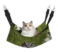 KOUUIP Owl Tree Branches Print Cat Hammock for Cage Hanging,Pet Hammock Bed Adjustable,Soft Sleeping Hammock for Cats,Ferret