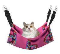 KOUUIP P Print Cat Hammock for Cage Hanging,Pet Hammock Bed Adjustable,Soft Sleeping Hammock for Cats,Ferret