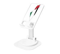 KOUUIP Palestine Flag Map 360 Swivel Phone Stand Adjustable Angle Portable Foldable Desktop Dock with Non-Slip Base