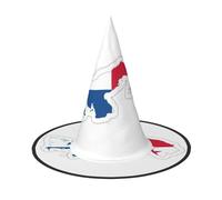 KOUUIP Panama Flag Map Print Women Witch Hat - Cosplay Party Costume Accessory For - Halloween Party Decor Costume