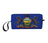 KOUUIP Pennsylvania State Flag print Large Capacity Travel Makeup Case Organizer Makeup Bag Portable Cosmetic Bag For Women, White, One Size