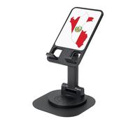 KOUUIP Peru Flag Map 360 Swivel Phone Stand Adjustable Angle Portable Foldable Desktop Dock with Non-Slip Base