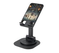KOUUIP Physics Print 360 Swivel Phone Stand Adjustable Angle Portable Foldable Desktop Dock with Non-Slip Base