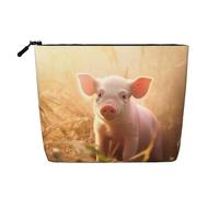 KOUUIP Pink Pig print Cute Travel Toiletry Bag Makeup Bag Organizer Pouch,Travel Size Toiletries Bag for Women, Black, One Size