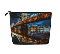 KOUUIP Portland at night Cute Printed Travel Toiletry Bag Makeup Bag Travel Toiletry Bag for Women Black One Size, Black, Taglia Unica