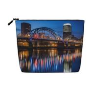 KOUUIP Portland at night print Cute Travel Toiletry Bag Makeup Bag Organizer Pouch,Travel Size Toiletries Bag for Women, Black, One Size