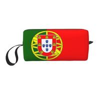 KOUUIP Portuguese flag print Large Capacity Travel Makeup Case Organizer Makeup Bag Portable Cosmetic Bag For Women, White, One Size