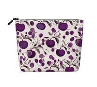 KOUUIP Purple Plum Print Travel Pencil Case 01 - Ladies Travel Pencil Case - Black, One Size, Black, One Size, Black, Taglia Unica