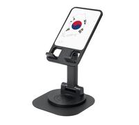 KOUUIP Republic of Korea Flag Map 360 Swivel Phone Stand Adjustable Angle Portable Foldable Desktop Dock with Non-Slip Base