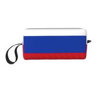 KOUUIP Russian Flag print Large Capacity Travel Makeup Case Organizer Makeup Bag Portable Cosmetic Bag For Women, White, One Size