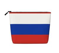 KOUUIP Russian Flag Print Makeup Bag, Beautiful Travel Toiletry Bag, Toiletry Bag for Women, Black, One Size, Black, One Size, Black, Taglia Unica