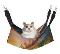 KOUUIP Seaside Grand Waves Tidal Print Cat Hammock for Cage Hanging,Pet Hammock Bed Adjustable,Soft Sleeping Hammock for Cats,Ferret