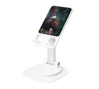 KOUUIP Sharp Dark Brown Hawk 360 Swivel Phone Stand Adjustable Angle Portable Foldable Desktop Dock with Non-Slip Base