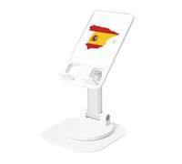 KOUUIP Spanish Flag Map 360 Swivel Phone Stand Adjustable Angle Portable Foldable Desktop Dock with Non-Slip Base