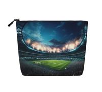 KOUUIP Stadium Print Travel Toiletry Bag Football Arena Cosmetic Organizer Bag Travel Toiletry Bag for Women, Black, One Size, Black, Taglia Unica