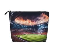 KOUUIP Stadium Print Travel Toiletry Bag Football Arena Cosmetic Organizer Bag Travel Toiletry Bag for Women, Black, One Size, Black, Taglia Unica