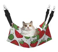 KOUUIP Strawberry Pattern Print Cat Hammock for Cage Hanging,Pet Hammock Bed Adjustable,Soft Sleeping Hammock for Cats,Ferret