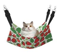 KOUUIP Strawberry Pattern Print Cat Hammock for Cage Hanging,Pet Hammock Bed Adjustable,Soft Sleeping Hammock for Cats,Ferret
