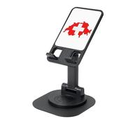 KOUUIP Swiss Flag Map 360 Swivel Phone Stand Adjustable Angle Portable Foldable Desktop Dock with Non-Slip Base