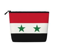 KOUUIP Syrian Arab Republic Flag Travel Organizer Bag Personal Toiletry Organizer Bag One Size Black Black One Size, Black, Taglia Unica