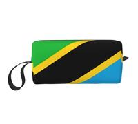 KOUUIP Tanzania Flag print Large Capacity Travel Makeup Case Organizer Makeup Bag Portable Cosmetic Bag For Women, White, One Size