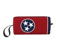 KOUUIP Tennessee flag print Large Capacity Travel Makeup Case Organizer Makeup Bag Portable Cosmetic Bag For Women, White, One Size