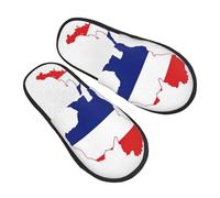 KOUUIP Thailand Flag Map Compact Travel Slippers, Plush Foldable Indoor Slippers for Hotel Spa and Guest Winter Use